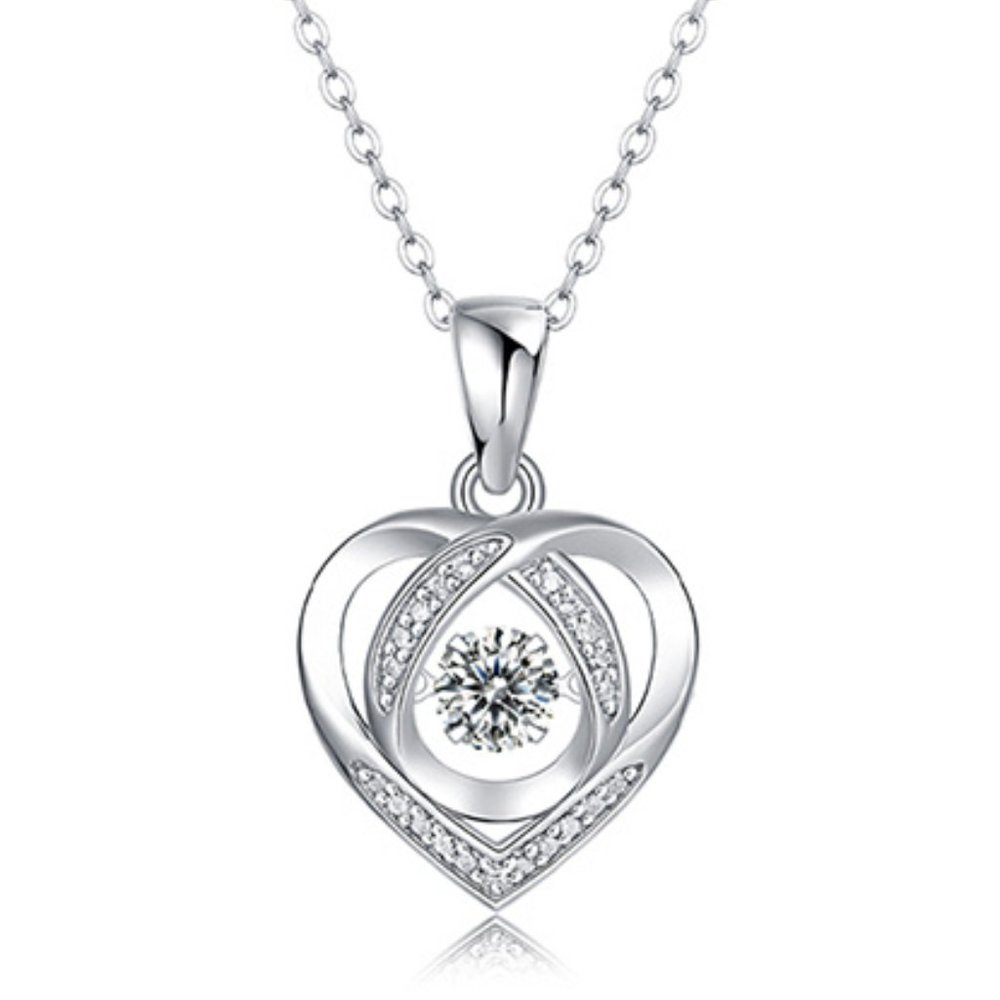 Heart Necklace 1/2-Carat GRA Lab Certified Moissanite D/VVS1 Sterling Silver